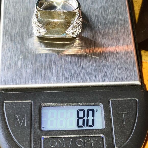 Natural Labradorite Sterling Silver Ring Size 7 - Picture 10 of 10